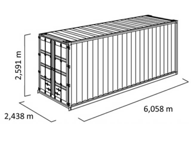 морской контейнер длиной 20 футов