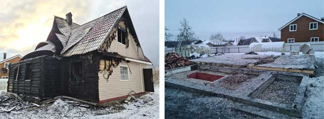 демонтаж дома после пожара